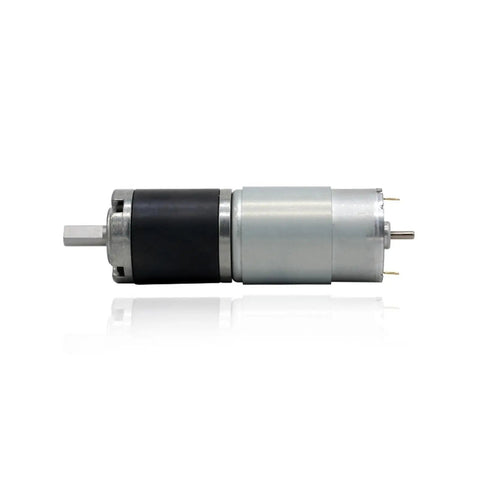 Planetary DC Reduction Motor With Beefy Torque Metal Gearbox, Low Speed 12V Drive, 42 RPM, Durable Gear Train, side view