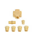 Solid 4Pc Set Of Npt Thread Adapters Converting 1/8 Inch Female To 1/4 Inch Male With Secure Locking Screws For Heavy Duty Plumbing And Air Tools brass adapters