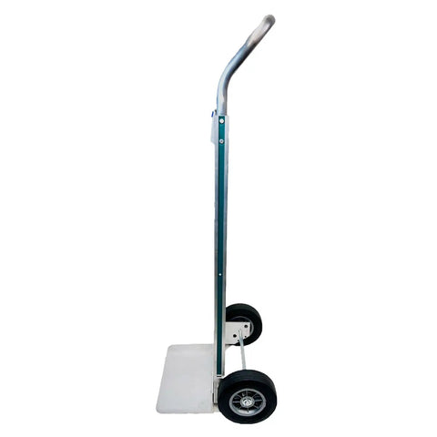 Heavy Duty Aluminum Hand Truck With 8 Inch Solid Rubber Wheels Never Going Flat Smooth Ride Loop Handle For 800 Lb Moving Loads Tough Workhorse Setup For Big Hauls