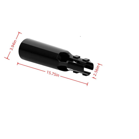 Airflow Booster Turbo Extension For Leaf Blowers, Fits 2 To 4 Inch Nozzles, Black 1PC, dimensions shown, black metal tube
