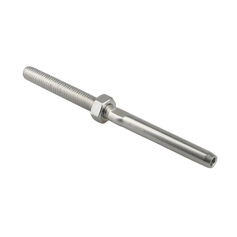 Premium Two Pack Marine Grade Stainless Steel Threaded Swage Stud Terminals M8X4 heavy duty rigging fitting close-up.