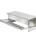 Automatic Treadle Chicken Feeder For Smart Backyard Flocks 11 Pound Capacity Rodent Block Poultry Feeding Trough with metal treadle.
