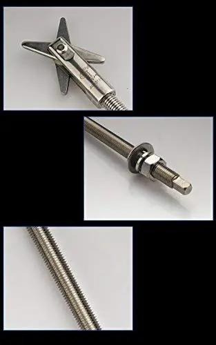 Tough As Nails Heavy Duty X Head Toggle Bolts For Hollow Wall Drywall Anchor Fasteners M8X150mm, showcasing threads and unique grip design.