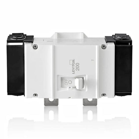 Front view of 200 Amp 2-Pole Main Circuit Breaker LM200-T Thermal Magnetic White for electrical panel safety.
