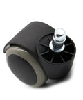 Silent Glide Office Chair Casters Twin Wheel Design 2 Inch Soft Rubber Rollers for smooth floor movement.