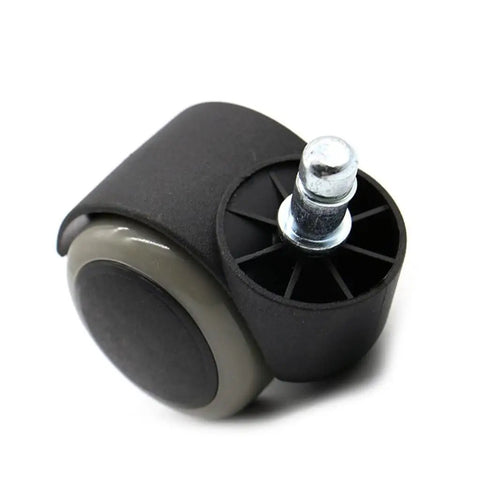 Silent Glide Office Chair Casters Twin Wheel Design 2 Inch Soft Rubber Rollers for smooth floor movement.