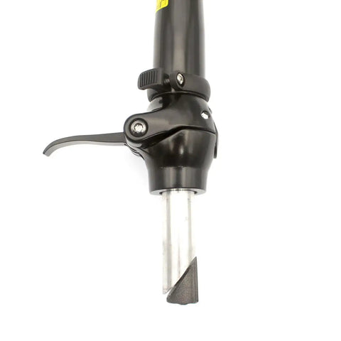 Foldable Bike Stem With Quick Release Aluminum Alloy Adjustable Handlebar Stem For 22.2mm Or 25.4mm Clamps Teeth Grip Design Lightweight 855 890g 380mm Length Fits Most Road And Mountain Bikes in focus from side angle showing clamp