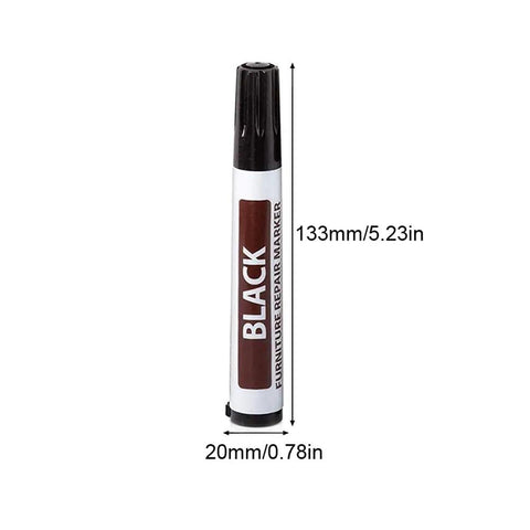 Furniture Wood Repair Marker For Floors And Tables Easy DIY Scratch Fix Pen For Stains Quick Dry Long Lasting Professional Grade Wood Touch Up For Cabinets And Tables Black Finish, dimensions showing 133mm height.