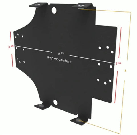 Amplifier Mounting Bracket For Harley Road Glide 15 Up BRAC Heavy Duty Amp Mounting Kit with measurements