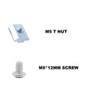 M5 T nut and M5 12mm screw from Heavy Duty 2040 Aluminum Profile Corner Brackets Kit for DIY framework assembly.