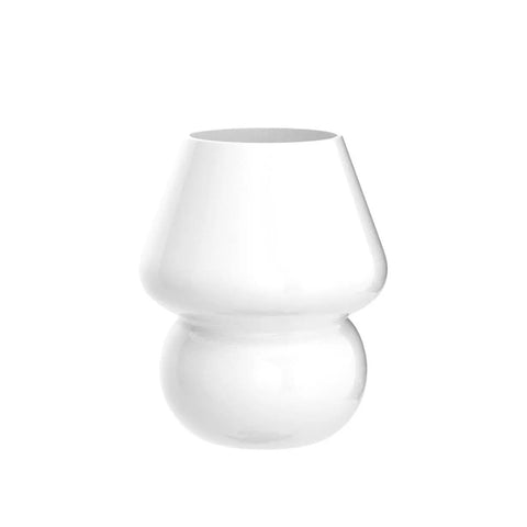 Mushroom Glass Nightstand Lamp With Vintage Murano Style Swirl Translucent Matte White Bedside Desk Light Warm White LED Bulb Cozy Glow