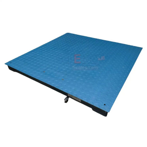 Built Tough Six By Four Platform Floor Scale One Thousand Pound Capacity NTEP Certified flat blue diamond surface for cargo weighing.
