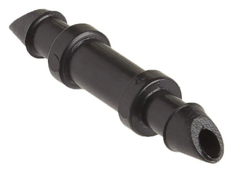 One Quarter Inch Drip Irrigation Barbed Coupling Connector Quick Connect 50 Pack For One Quarter Inch Tubing Fits Trees Shrubs Gardens Black Durable And Hassle Free Use Everyday, close-up view