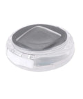 Front view: round clear plastic digital thermometer clock, stick-on waterproof