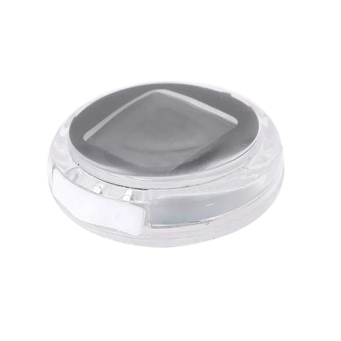 Front view: round clear plastic digital thermometer clock, stick-on waterproof