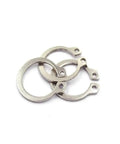 Bulk 50 Pcs M8 External Snap Rings In Top Grade 304 Stainless Steel For Shaft Retaining And Bearing Securing Hard Wear C Type Circlip Washers, close-up view of stainless rings.