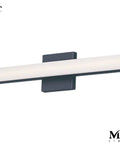 Spec 24 Inch Bath Vanity Light In Black Aluminum Finish With PMMA Acrylic Shade, ADA Compliant Wet Rated Indoor Fixture