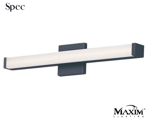 Spec 24 Inch Bath Vanity Light In Black Aluminum Finish With PMMA Acrylic Shade, ADA Compliant Wet Rated Indoor Fixture
