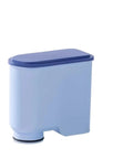 Essential Water Filter Cartridges For Coffee Makers purify brewing tap water; blue plastic cartridge for easy installation.