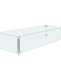 Glass Wind Guard For Fire Pit 38 X 10.5 X 6 Inches, Rectangular Tempered Shield 0.3 Inch Thick with aluminum brackets