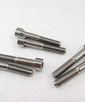 10 Piece Pack of M8 X 50 MM Hex Socket Head Cap Screws Made from Top Shelf Grade 5 Titanium for Zero Rust and Hella Strong Corrosion Protection Perfect for Serious Builds and Daily Drives displayed on a white background.