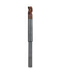 End mill router bit, 5/16 in diameter with 1/4 in reduced shank, 37° helix, solid carbide, 3-flute, ZRN coated for aluminum