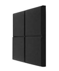 Solid Soundproof Foam Panels For Home Studio Acoustic Wall Tiles With Beveled Wedge Design showing a black 4-tile arrangement.