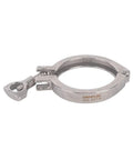 SENFUID 2.5in sanitary tri-clamp, front view, 304 stainless steel, clover-style heavy-duty, 1-pack