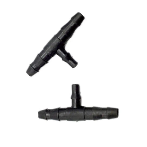 Mega 2000 Pcs Barbed Hose Tee Connectors 3 To 5mm And 4 To 7mm Three Way Splitters For Garden Irrigation And Balcony Watering Durable Plastic Hose Fittings, black plastic tee