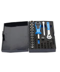 One Quarter Inch Drive Socket Set 37-Piece With Forged UD Profile Sockets, Reversible Ratchet, Push Button Release, in case