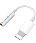 White mobile headphone adapter with 'Carphone Warehouse' branding, featuring a male and female connector on opposite ends.