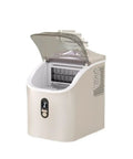 Hella Portable Countertop Ice Maker Churns Soft Chewable Pebble Ice Up To 34 Lbs A Day Comes With Scoop For Easy Serving And Refilling Sleek Kitchen Upgrade That Makes Every Party Pop Off, with lid open showing ice tray.