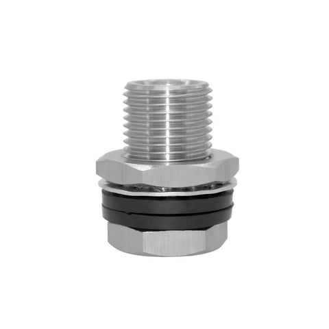 Stainless Steel One Quarter Inch NPT Female Bulkhead Coupler For Through Bulk Pipe Fitting, 1.5 inch length, corrosion resistant