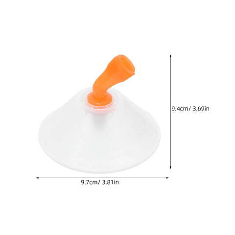 Transparent Windproof Spray Nozzles With Drift Guard For Agricultural Electric Sprayers, 9.4cm tall clear and orange nozzle