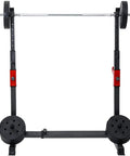 Adjustable Home Gym Weight Bench With Heavy Duty Steel Frame, 550 Lb Max Load, built-in weight plate storage, upright view