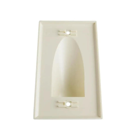 Single Gang Bundled Cable Wall Plate White For Low Voltage Cables, Cable Management Plate, Durable High Impact Plastic