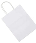 Medium White Kraft Paper Gift Bags With Handles 8x4.75x10 Inches Bulk Pack Of 50 For Takeout Grocery Shopping Retail Parties Weddings And Craft Favors