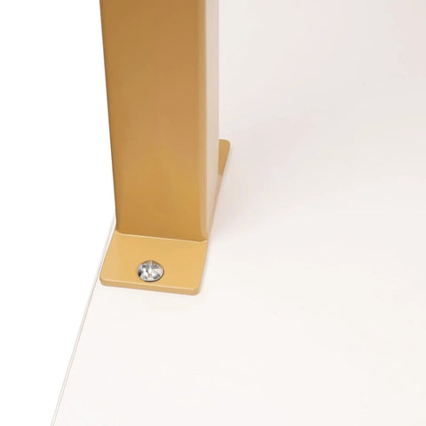 Close-up of Industrial Style Wall Mounted Desk leg in gold finish, showcasing sturdy construction for small spaces
