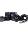 Black And White 60 By 40 mm 88A Roller Skate Wheels For Quad Skates With Bearings, showcasing urethane wheels and ABEC-9 bearings