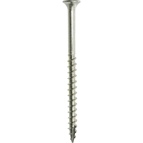 316 Stainless Steel Deck Screws No. 10 x 3 Inch With T25 Star Drive Coarse Thread For Cedar And Outdoor Wood Use In Wet Coastal Areas