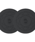 Heavy Duty Silicone Tub Stopper Two Pack Standard Six Inch Drain Plug Bulletproof Hair Catcher in black color
