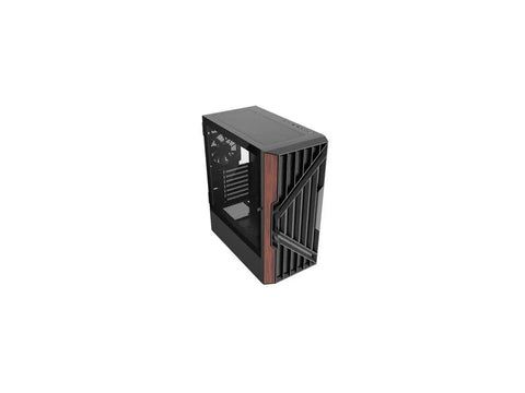 Bangin Walnut Wood Front Panel ATX Mid Tower Gaming PC Case With Tempered Glass Side Panel And Top Mesh For Airflow USB 3.0 And Type-C Front IO Black Steel Build