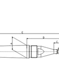 Technical drawing of CNC Threaded Dead Center MT4 For Pro Grade Precision Machining, Morse Taper Four, Carbide Tip Point, 0.000197 Inch Accuracy.