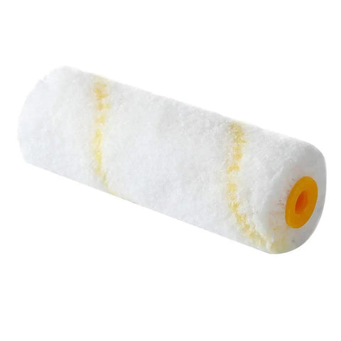 20 Pack 4 Inch Paint Roller Covers High Density Microfiber Sleeves No Sweat Home Wall Painting Drywall Repair Smooth Finish Weekend Warrior Essential Home Gear showing a single white microfiber roller cover.