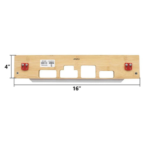 Four Pocket Mortising Template For Door Jamb Strikes And Deadbolts With A Durable Bamboo Carrier And Center Locators, front view