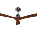 52-Inch Wood Blade Ceiling Fan With No Light Reversible DC Motor Modern Farmhouse Style, image showing wood blades and metal mount.