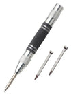 6 Piece Automatic Center Punch Set With Tungsten Steel Tips Spring Loaded No Hammer Needed Adjustable Spring Pressure Skid Resistant