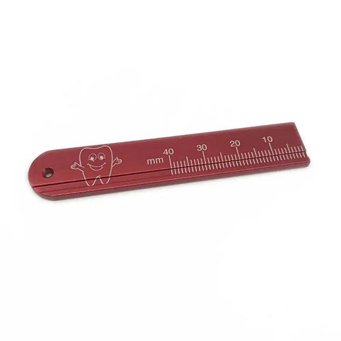 5 Piece Dental Endo Ruler Set For Pro Grade Root Canal Measurement Stainless Steel Colorful Scale Gauges In Purple Red Green Blue Yellow Endodontic Span Measurements For Clinicians red 40mm stainless endo ruler with mm scale