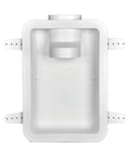 Recessed Dryer Vent Box For Tight Wall Install That Lets Your Dryer Sit Close To The Wall Protects The Duct From Crushing And Cuts Down Lint Build Up With Fewer Bends Made From High Impact Poly, top view