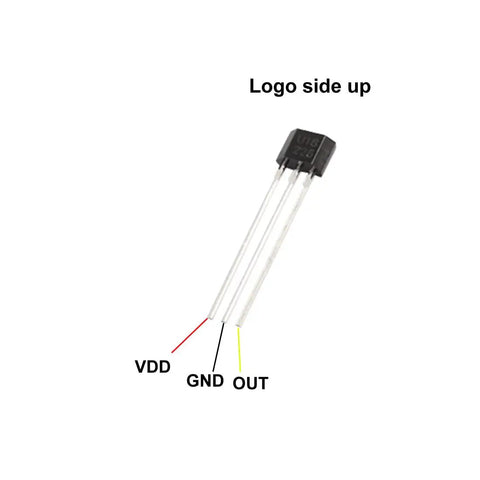 10 Pack Nifty 3 Pin Hall Effect Sensor Magnetic Detector Module ready for plug-and-play with VDD, GND, OUT connections.